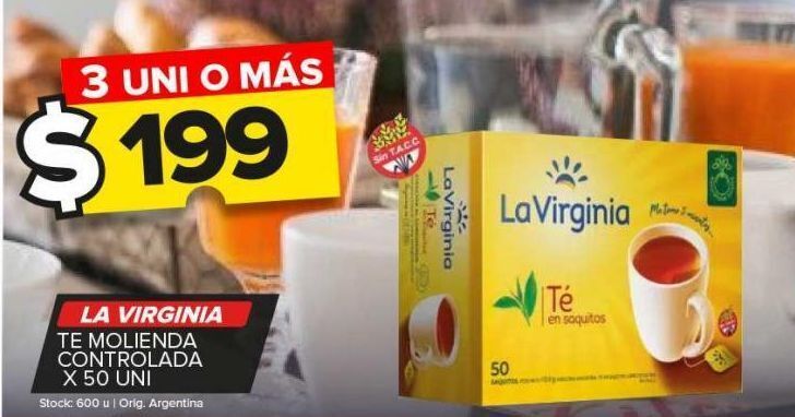 Carrefour Maxi Té la virginia molienda controlada x 50uni oferta