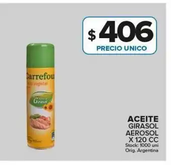 Carrefour Maxi Aceite girasol aerosol carrefour 120cc oferta