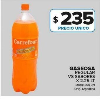 Carrefour Maxi Gaseosa regular carrefour vs sabores x 2,25l oferta