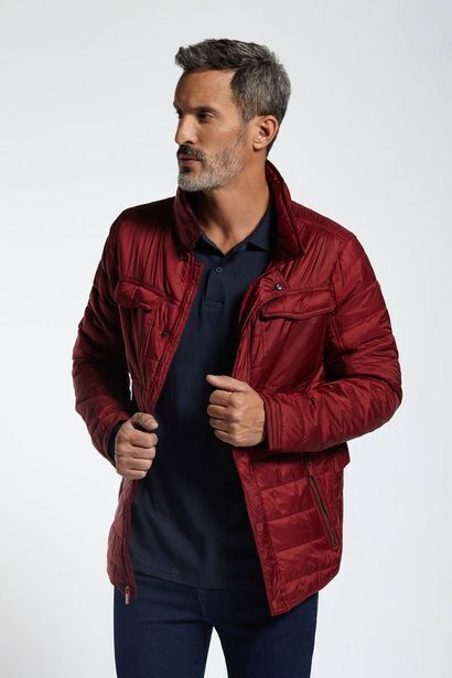 Macowens Campera de microfibra bordó oferta