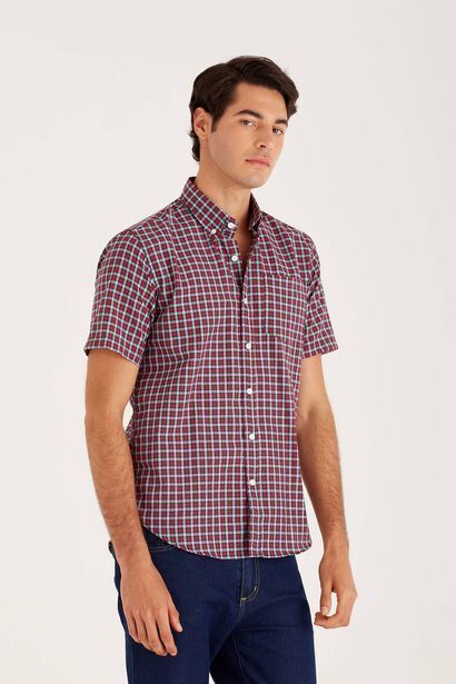 Macowens Camisa sport a cuadros rojo oferta