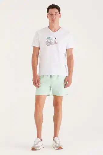 Macowens Short liso verde oferta