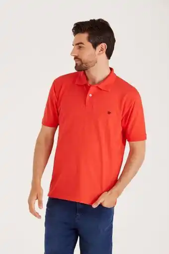 Macowens Chomba de piqué lisa coral oferta