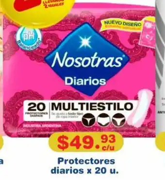 Nosotras diarios x 20 u.