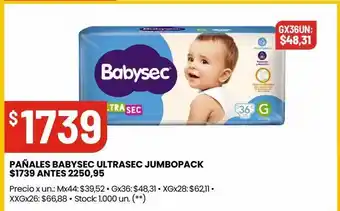 Changomas Pañales babysec ultrasec jumbopack oferta