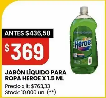 Changomas Jabón líquido para ropa heroe x 1.5 ml oferta