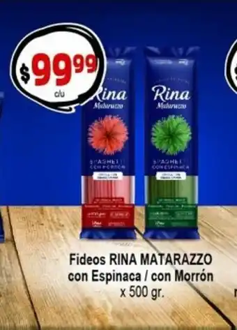 Supermercados Top Fideos Rina Matarazzo con Espinaca / con Morrón x 500gr oferta