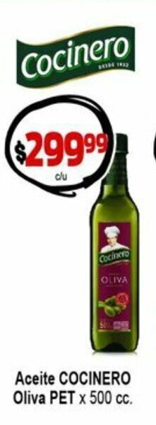 Supermercados Top Cocinero Aceite Oliva Pet x 500cc oferta