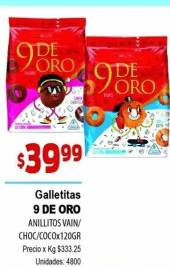 Supermercados Top 9 De Oreo Galletitas Anillitos Vain/Choc/Coco x 120gr oferta