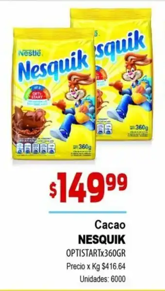 Supermercados Top Nesquik Cacao Optistart x 360 gr. oferta