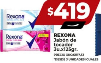 Supermayorista Vital REXONA Jabón de tocador 3u.x125gr. oferta