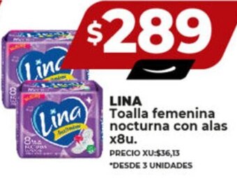 Supermayorista Vital LINA Toalla femenina nocturna con alas x8u. oferta