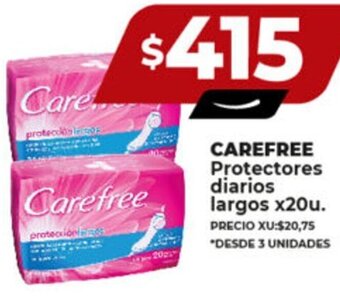 Supermayorista Vital CAREFREE Protectores diarios largos x20u. oferta