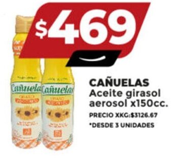 Supermayorista Vital CAÑUELAS Aceite girasol aerosol x150cc. oferta