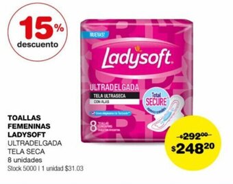 Atomo Conviene TOALLAS FEMENINAS LADYSOFT 8 unidades oferta