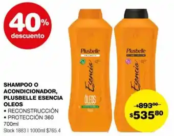 Atomo Conviene SHAMPOO O ACONDICIONADOR, PLUSBELLE ESENCIA OLEOS 700ml oferta