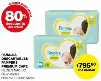 Atomo Conviene PAÑALES DESCARTABLES PAMPERS PREMIUM CARE 56 unidades oferta