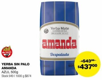Atomo Conviene YERBA SIN PALO AMANDA AZUL 500g oferta