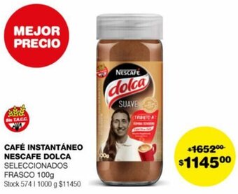Atomo Conviene CAFÉ INSTANTÁNEO NESCAFE DOLCA SELECCIONADOS FRASCO 100g oferta