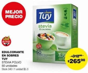 Atomo Conviene EDULCORANTE EN SOBRES TUY 50 unidades oferta