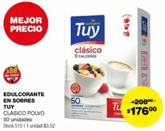 Atomo Conviene EDULCORANTE EN SOBRES TUY CLÁSICO POLVO 50 unidades oferta