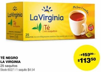 Atomo Conviene TÉ NEGRO LA VIRGINIA 25 saquitos oferta