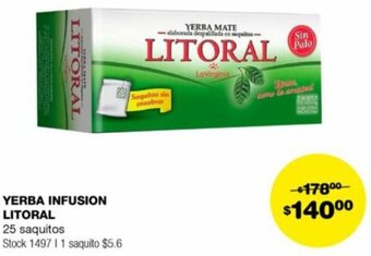 Atomo Conviene YERBA INFUSION LITORAL 25 saquitos oferta