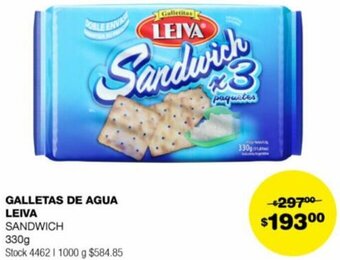 Atomo Conviene GALLETAS DE AGUA LEIVA SANDWICH 330g oferta