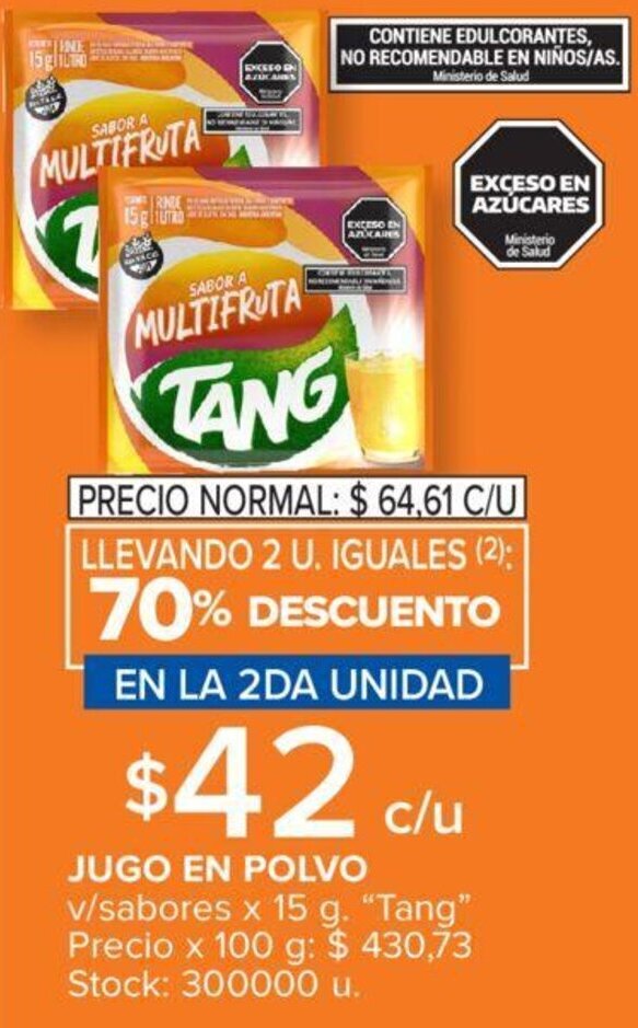 Carrefour JUGO EN POLVO v/sabores x 15 g. "Tang" oferta