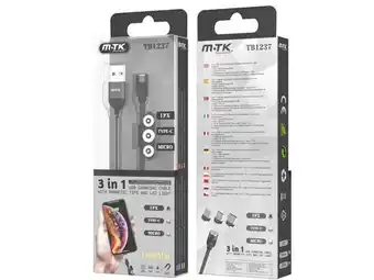 DRicco Cable de datos m-tk tb1237 3en1 magnet negro oferta