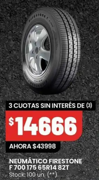 Changomas NEUMÁTICO FIRESTONE F 700 175 65R14 82T oferta