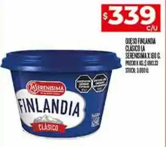 Supermercados DIA QUESO FINLANDIA CLASICO SERENISIMA X 180G oferta