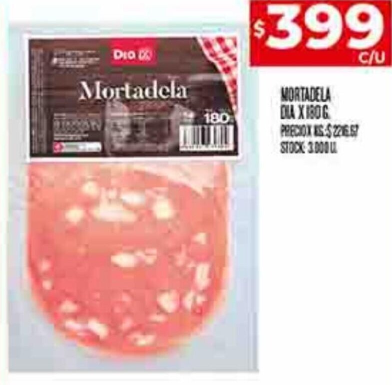 Supermercados DIA MORTADELA DIA X180G oferta