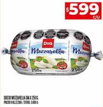 Supermercados DIA Queso Mozzarella Dia x 250g oferta