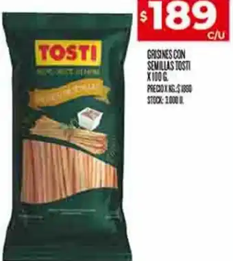 Supermercados DIA GRISINES CON SEMILLAS TOSTI X 100G oferta