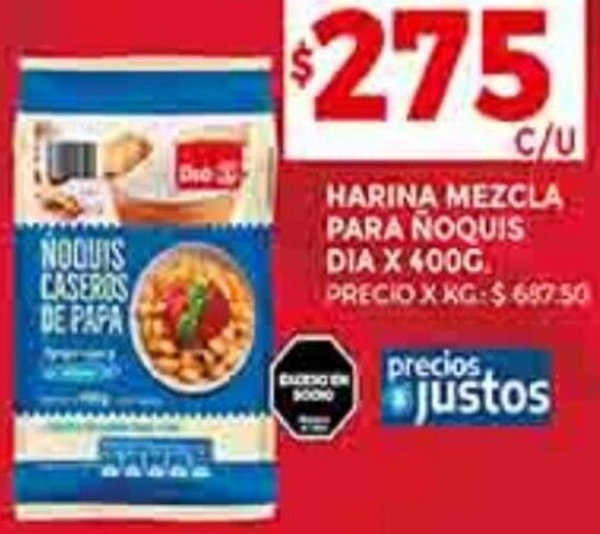 Supermercados DIA HARINA MEZCLA PARA NOQUIS DIA X 400G oferta