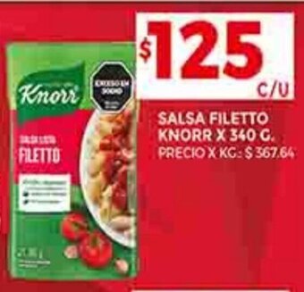 Supermercados DIA SALSA FILETTO KNORR X 340 G. oferta