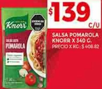 Supermercados DIA SALSA POMAROLA KNORR X 340 G oferta
