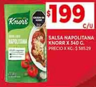 Supermercados DIA SALSA NAPOLITANA KNORR X 340 G. oferta