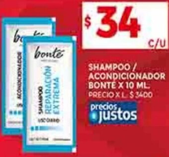 Supermercados DIA SHAMPOO / ACONDICIONADOR BONTE X 10 ML oferta