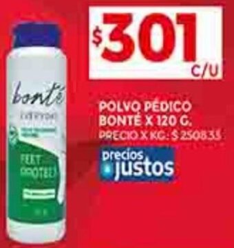 Supermercados DIA POLVO PÉDICO BONTÉ X 120 G. oferta
