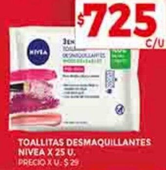 Supermercados DIA TOALLITAS DESMAQUILLANTES NIVEA X 25 U. oferta