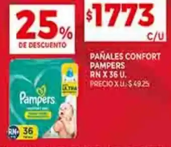 Supermercados DIA PAÑALES CONFORT PAMPERS RN X 36 U. oferta