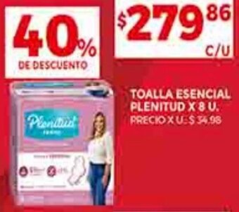 Supermercados DIA TOALLA ESENCIAL PLENITUD X 8 U. oferta