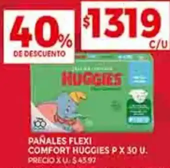 Supermercados DIA PAÑALES FLEXI COMFORT HUGGIES PX 30 U. oferta