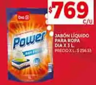 Supermercados DIA JABON LIQUIDO PARA ROPA DIA X 3 L. oferta
