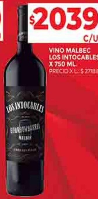 Supermercados DIA VINO MALBEC LOS INTOCABLES X 750 ML oferta