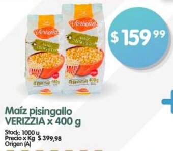 Supermercados Buenos Días Maíz pisingallo VERIZZIA x 400 g oferta