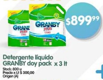 Supermercados Buenos Días Detergente líquido GRANBY doy pack x 3 It oferta