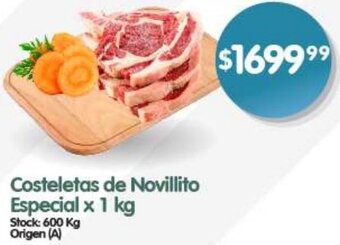 Supermercados Buenos Días Costeletas de Novillito Especial x 1 kg oferta